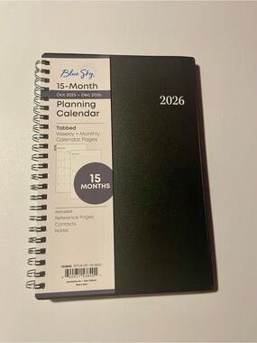 Blue Sky 2026 Black 15-Month Planning Calendar NWT Office Organize